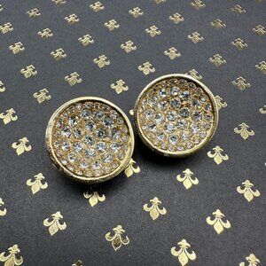 VTG Hobe Rhinestone Gold-tone Clip-On Earrings
